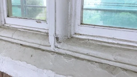 Old window frame Stock Footage 72374672