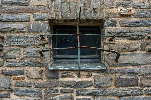 Old window with a grid Foto stock