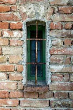Old Window with Rusted Bars Stock Photos