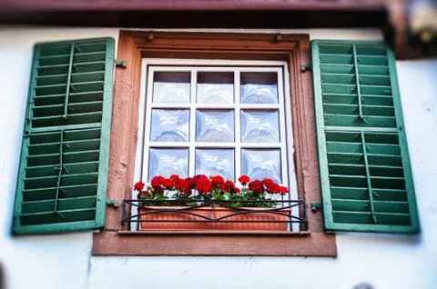 Old window with shutters Stock Photos