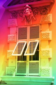 Old window with shutters Stock Photos