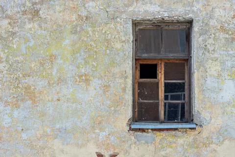 Old window on the wall. Stock Photos