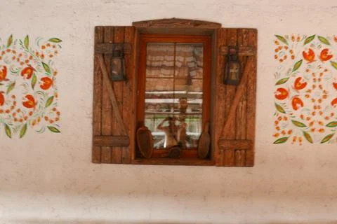 Old windows on the house Stock Photos