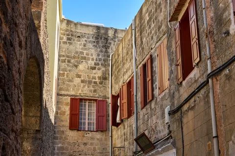 Old windows with shutters Stock Photos