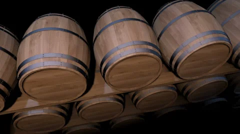 Old wine barrells_3D Stock Footage 33484408