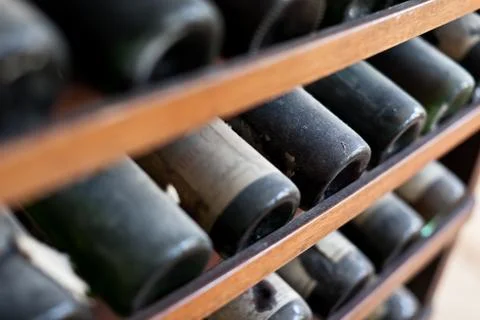 Old wine bottles Stock Photos