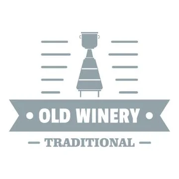 Old winery logo, simple gray style Stock Illustration