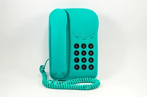 Old wired digital telephone Stock Photos