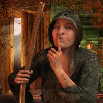 Old Witch Illustration