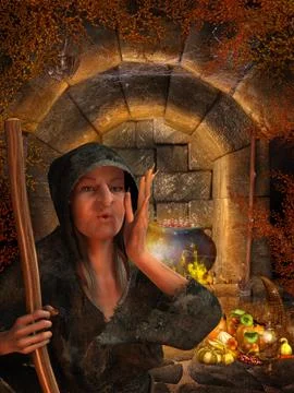 Old Witch Illustrazione stock