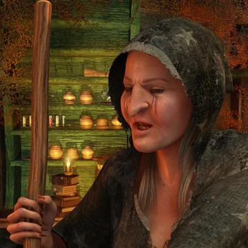 Old Witch 库存插图