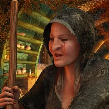 Old Witch Stock Illustration