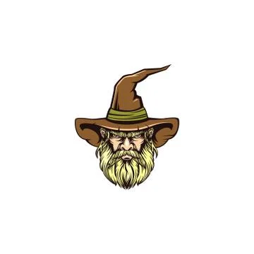The old witch Illustration logo Illustrazione stock
