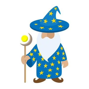 Old wizard cartoon character Stock Illustration