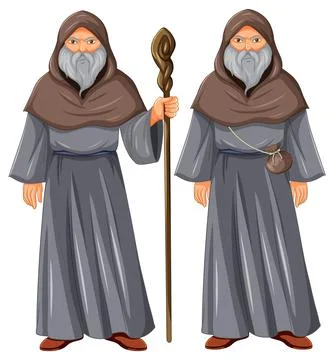 Old wizard cartoon character Stock Illustration