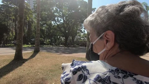 Old Woman - Quarantine in Brazil Stock Footage