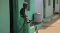 Old woman with a zimmer frame in India HD Footage