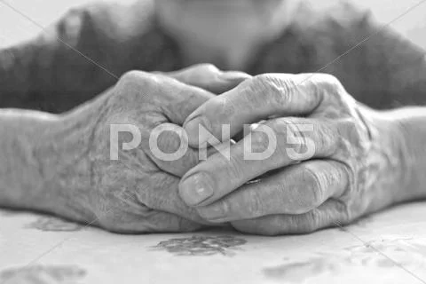 Old woman's hand Stock Photos