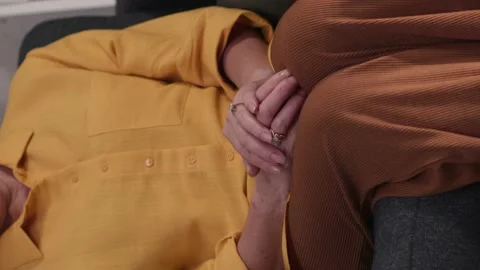 The old woman's hands. Close-up old woman hands. Stock Footage 146448342