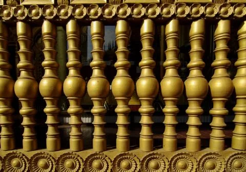 The old wood balusters Stock Photos