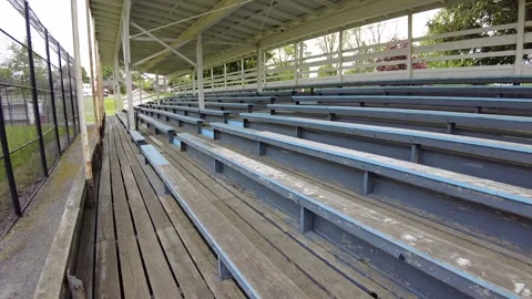 Old wood baseball stadium Stock Footage 154419352