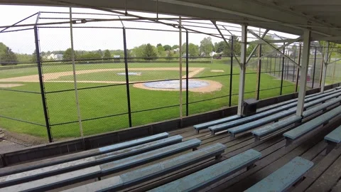 Old wood baseball stadium Stock Footage 154419477