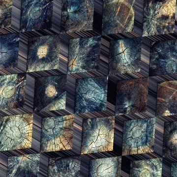Old wood blocks Stock Illustration