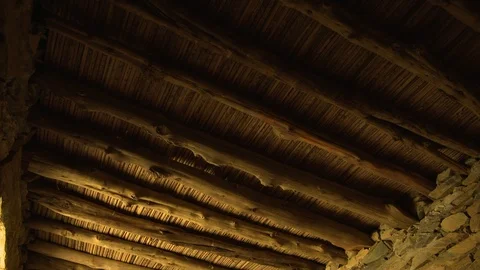 Old wood ceiling Stock Footage 112783201