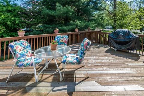Old wood deck Stock Photos