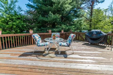 Old wood deck Stock Photos