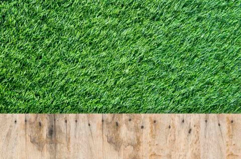 Old wood on grass background Stock Illustration