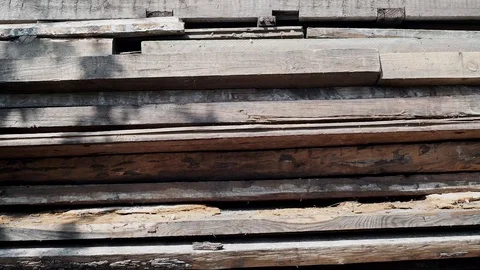 Old wood planks gray texture. White wood texture with natural patterns Stock Footage 128599308