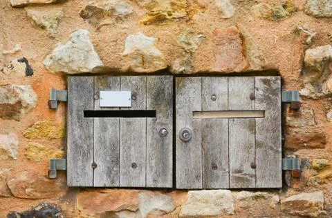 Old wood postbox. Stock Photos