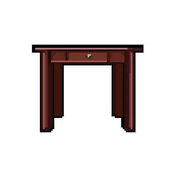 Old wood table pixel art vector illustration Stock Illustration