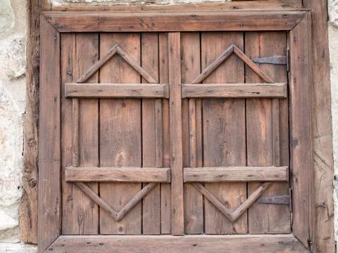 Old wood window Foto stock