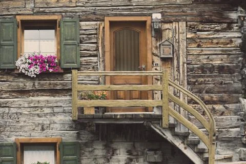 An old wooded balcony Stock Photos