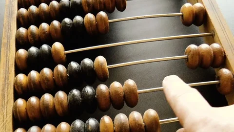 Old wooden abacus Stock Footage 79539223