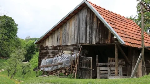 Old wooden barn Stock Footage 88828651