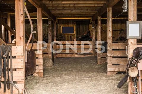 Old wooden barn interior. barn photo Stock Photos