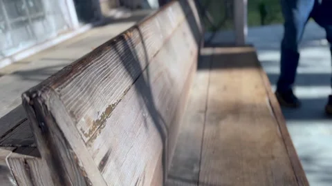 Old wooden bench Stock Footage 322938480