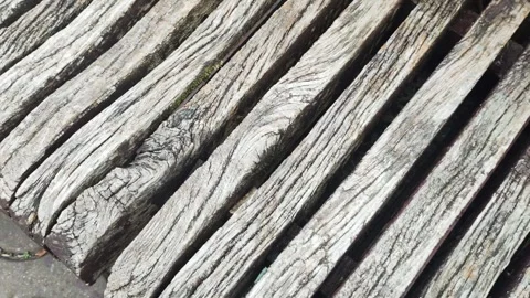 Old wooden bench, texture of old wood, close-up, material Stock Footage 254064313