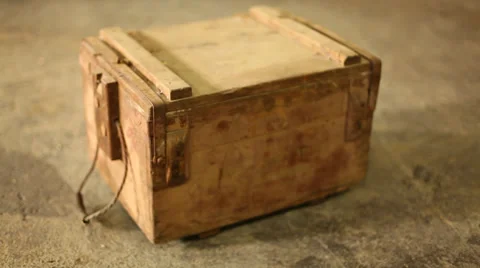 Old Wooden Box Stock Footage 33003361