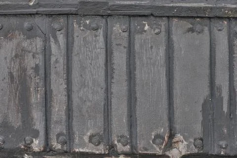 Old wooden cladding of ship as background. Foto stock