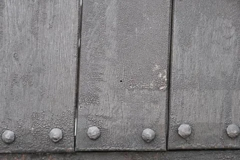Old wooden cladding of ship as background. Foto stock