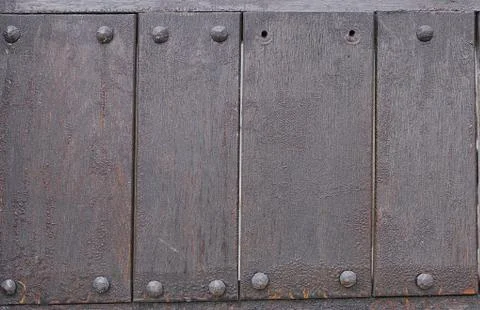 Old wooden cladding of ship as background. Foto stock