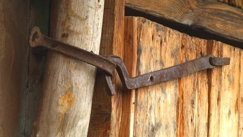 Old Wooden Door Stock Footage 72437491