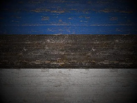 Old wooden Estonia flag Stock Illustration
