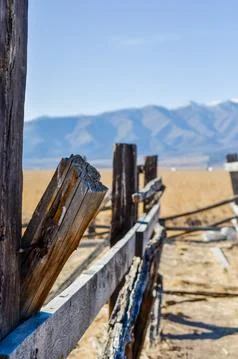 Old Wooden Fence Along An Abandoned Desert Ranch Stock Photos