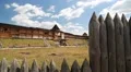 Old wooden fortress in Kyivan Rus park, Kopachiv village, Ukraine HD Footage