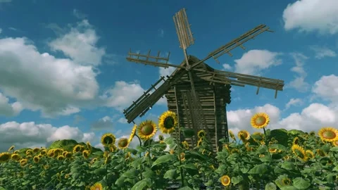 Old wooden mill Stock Footage 252082939